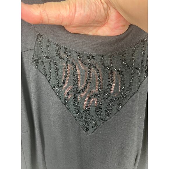 Vintage Anthony Mark Hankins Black 90s Cutout Sequin Sheath Evening Dress Size 8 - Picture 4 of 7